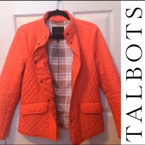 TALBOTS light weight quilted snap front jacket